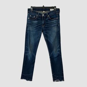 rag & bone " Crop Jean" Blue Mid Rise Straight Denim Jeans US 28